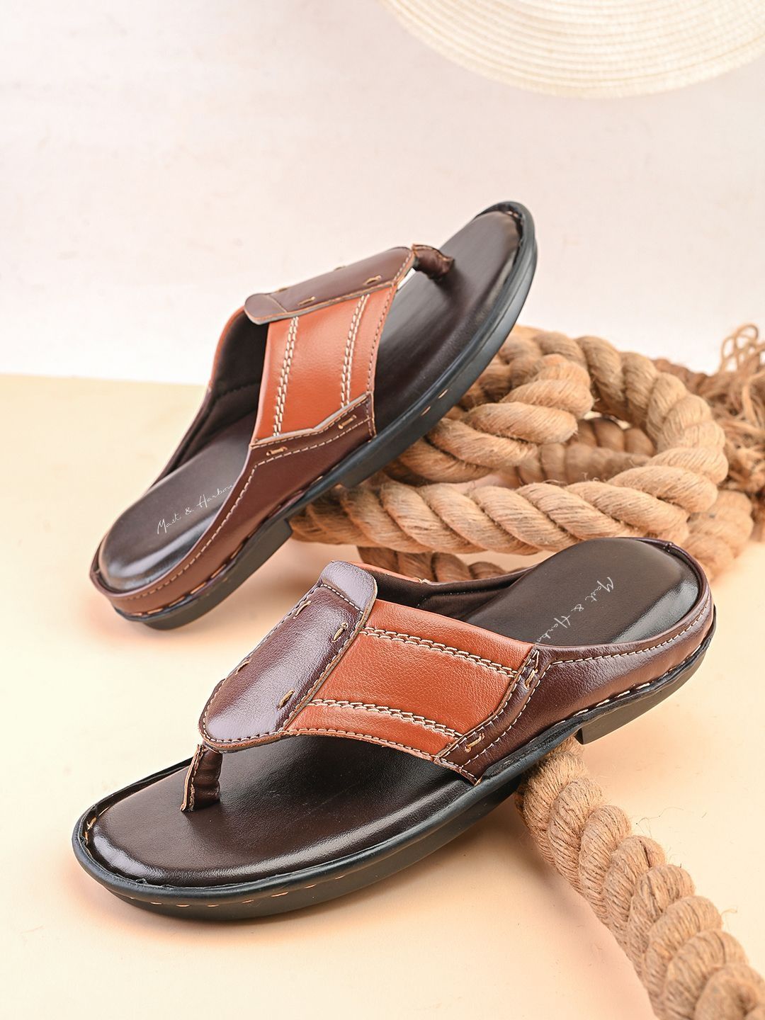 Mast & Harbour Men Colourblocked Thong Flip-Flops