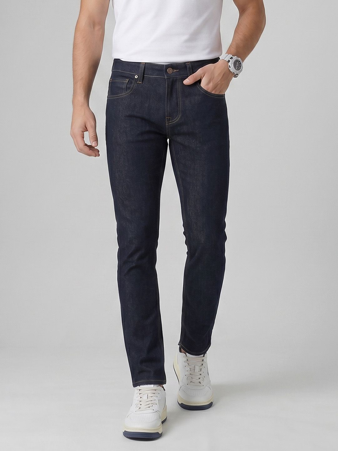 SPYKAR SPYKAR Men Nico Slim Fit Low-Rise Stretchable Raw Blue Jeans