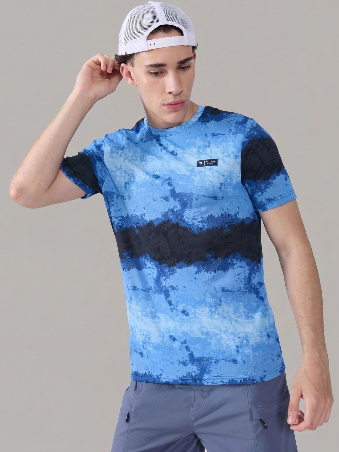 Technosport Men Printed Slim Fit T-shirt
