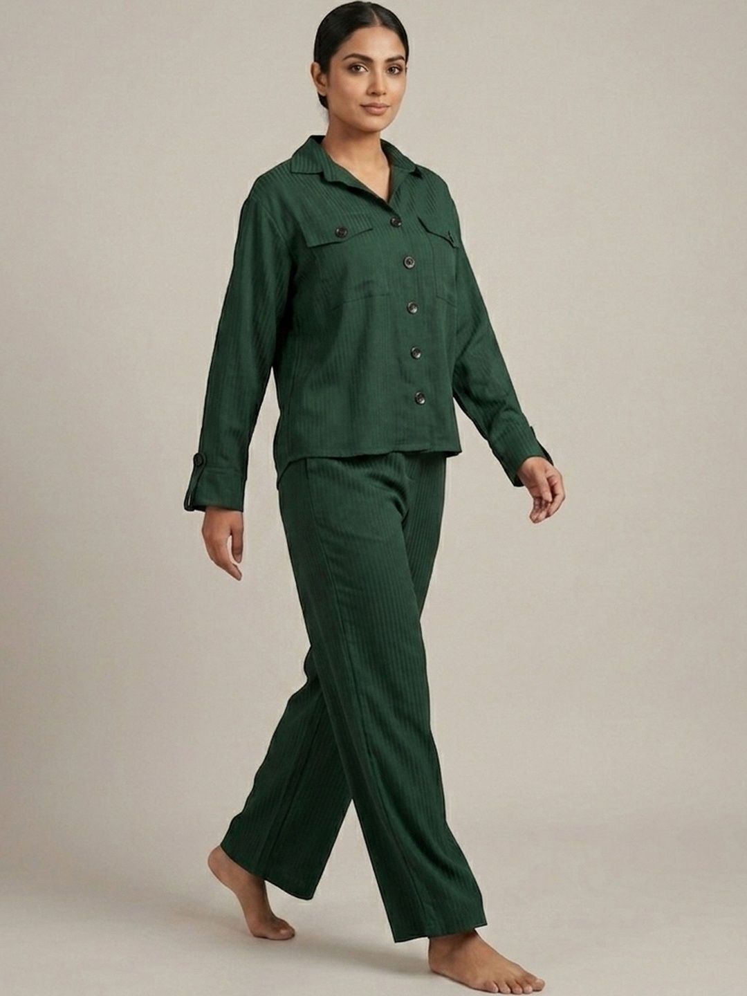 Mast & Harbour Self Design Shirt with Trousers