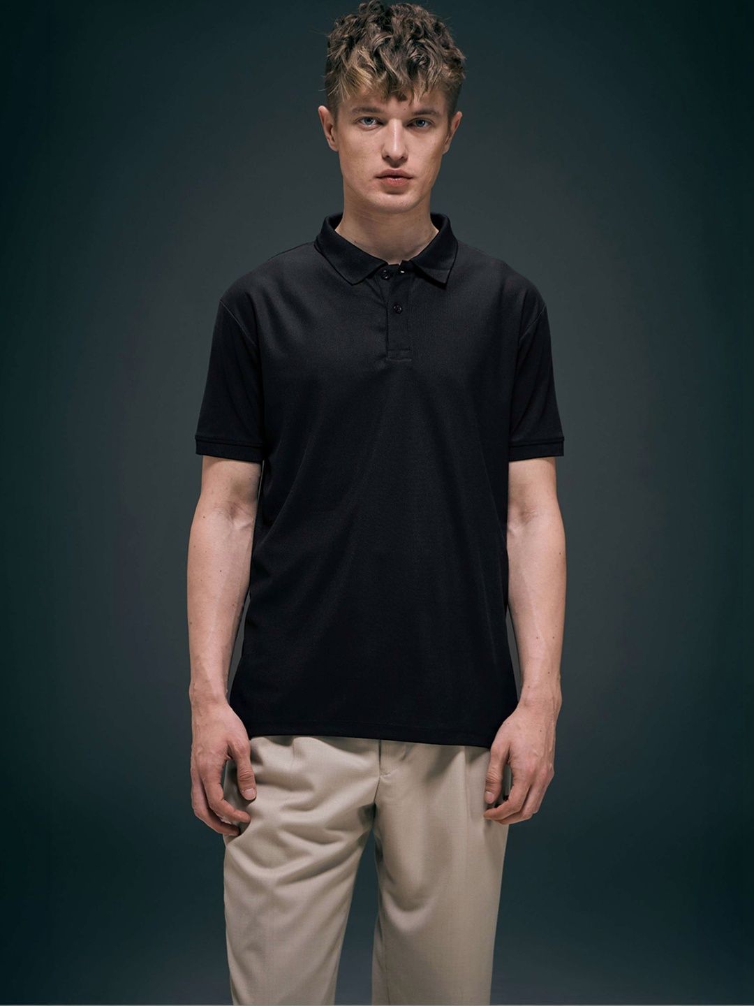 MAXZONE Men Polo Collar T-shirt