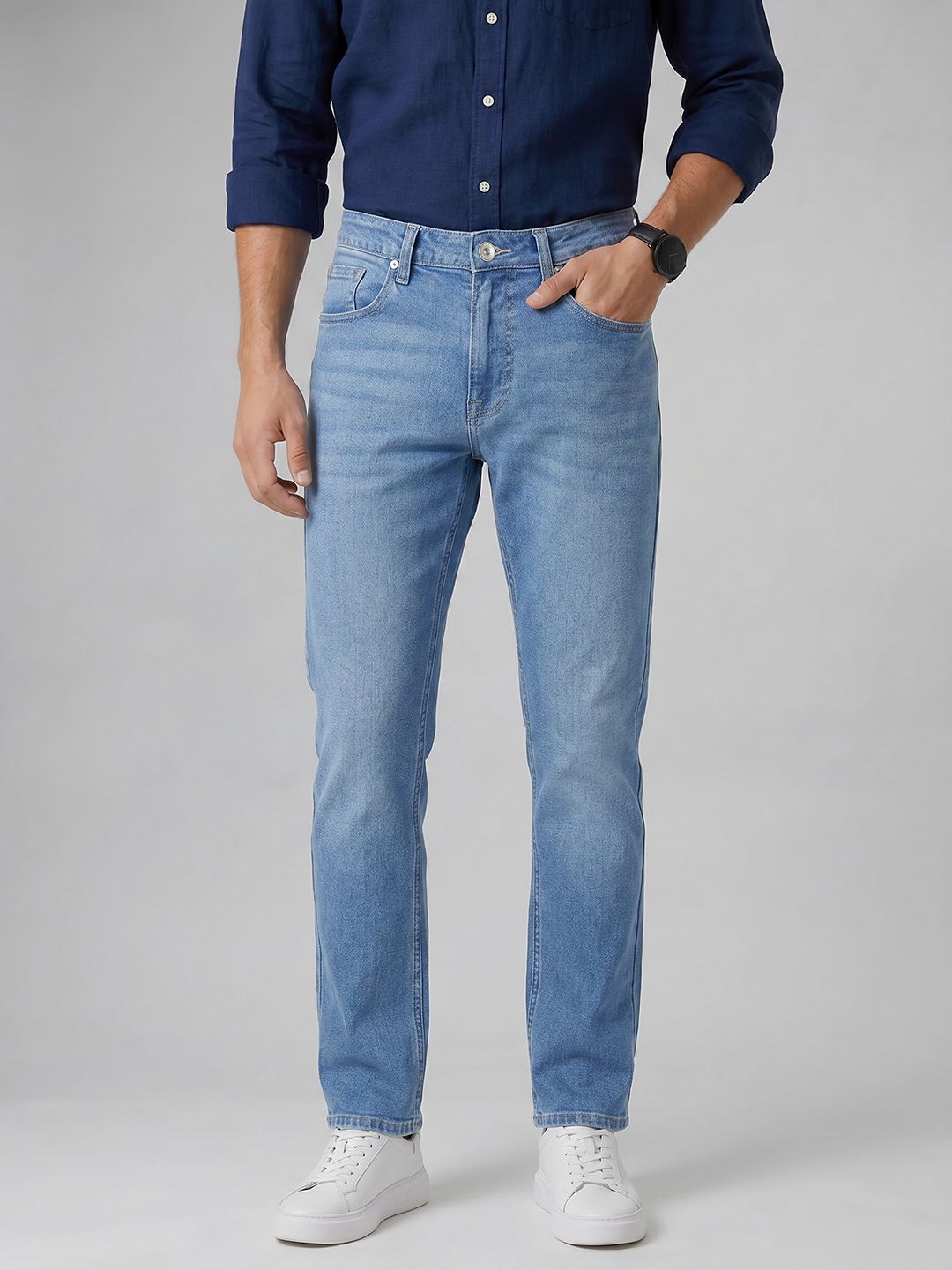 SPYKAR Spykar Men Chico Mid Rise Comfort Fit Light blue  Jeans