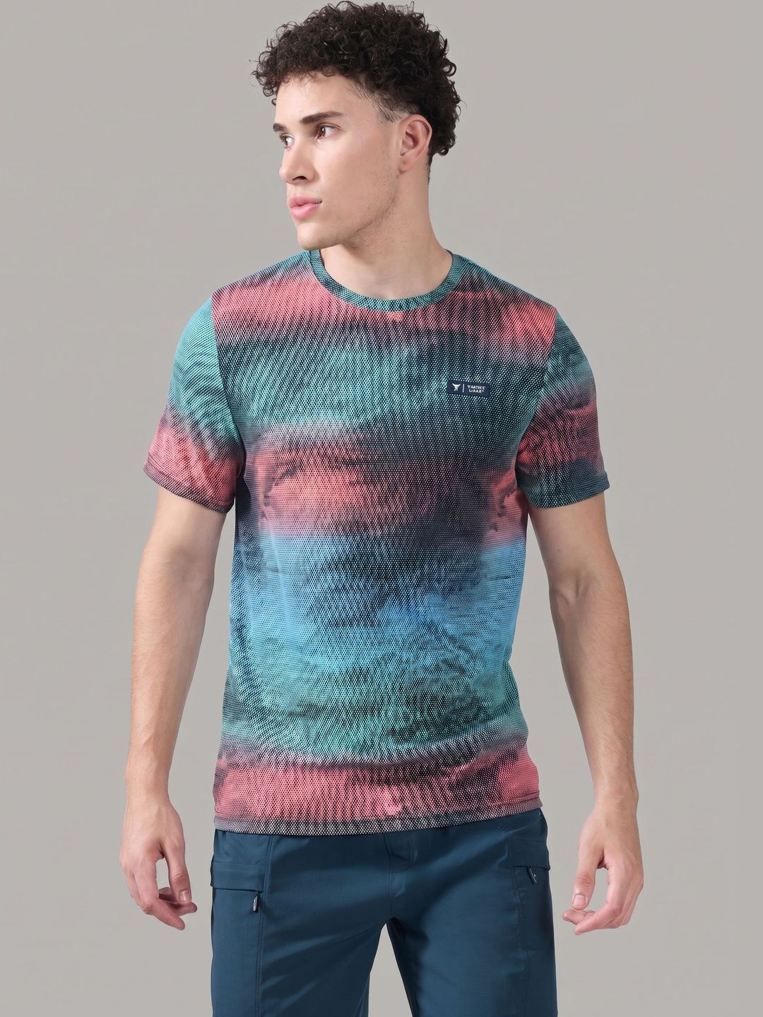 Technosport Men Printed Slim Fit T-shirt