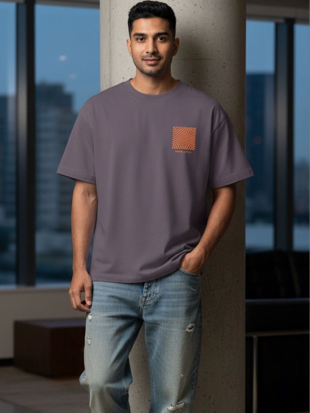 TeeSlix Men Typography Printed Drop-Shoulder Sleeves T-shirt