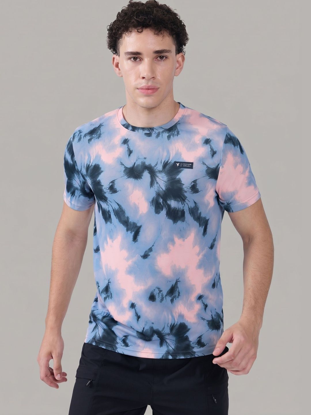 Technosport Men Tie and Dye Dyed Slim Fit T-shirt