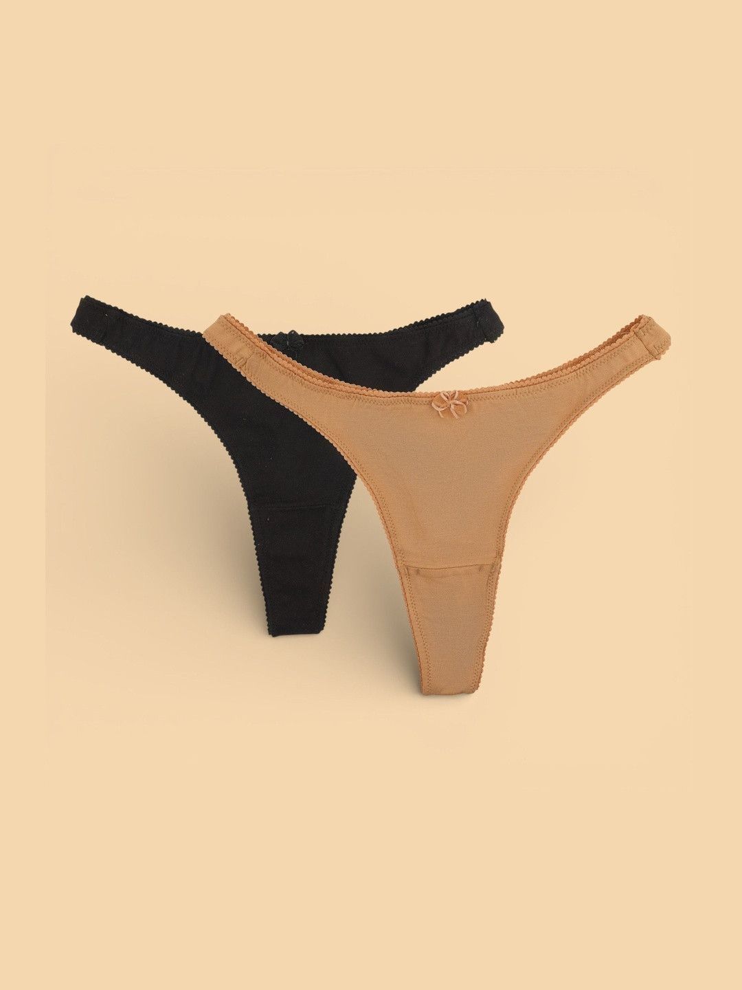 DressBerry Women Pack of 2 Anti Microbial Lace Thongs