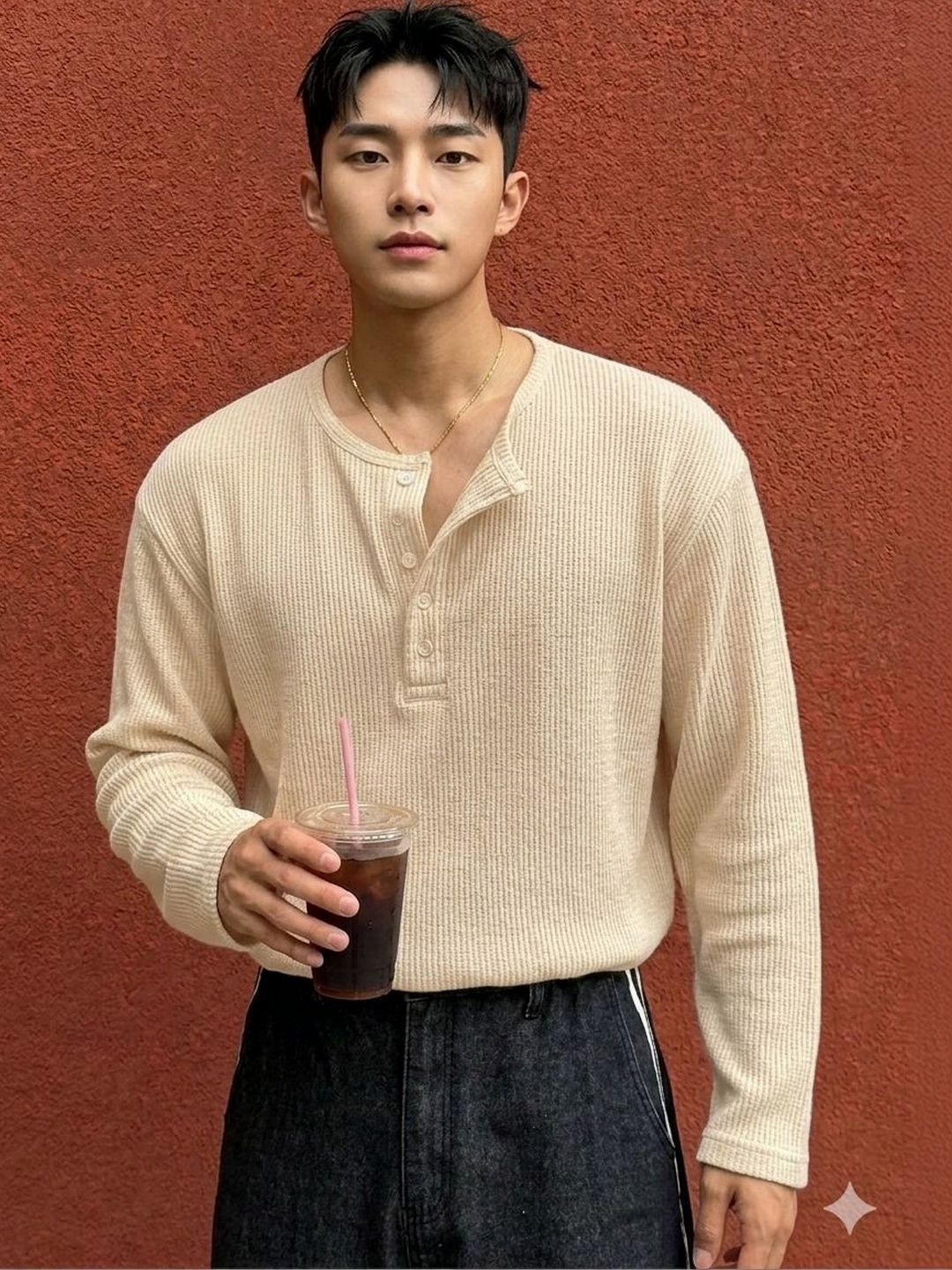 Imsa Moda Men Henley Neck T-shirt