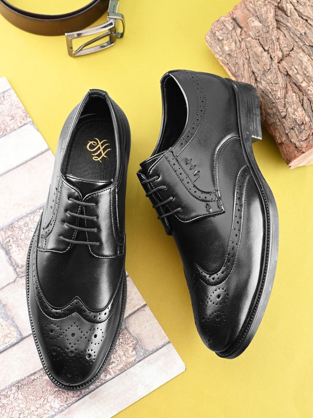 House of Pataudi Men Light Weight Durable Comfortable Lace-up Formal Oxfords