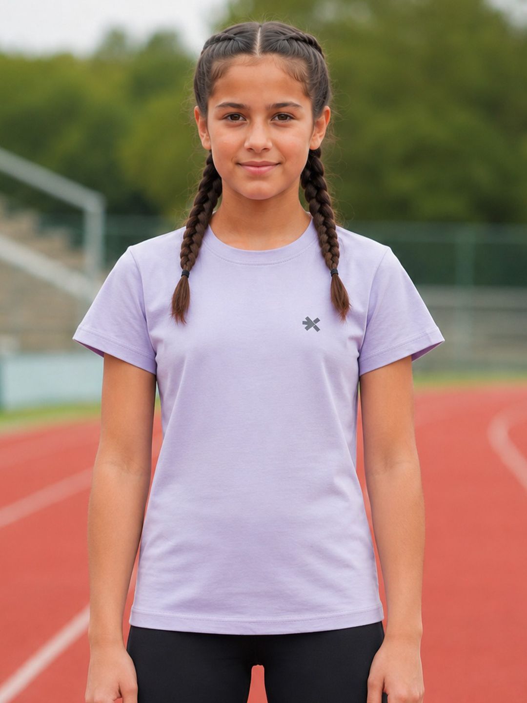 HRX by Hrithik Roshan HRX by Hrithik Roshan Girls Brand Logo Round Neck Short Sleeves Cotton T-shirt