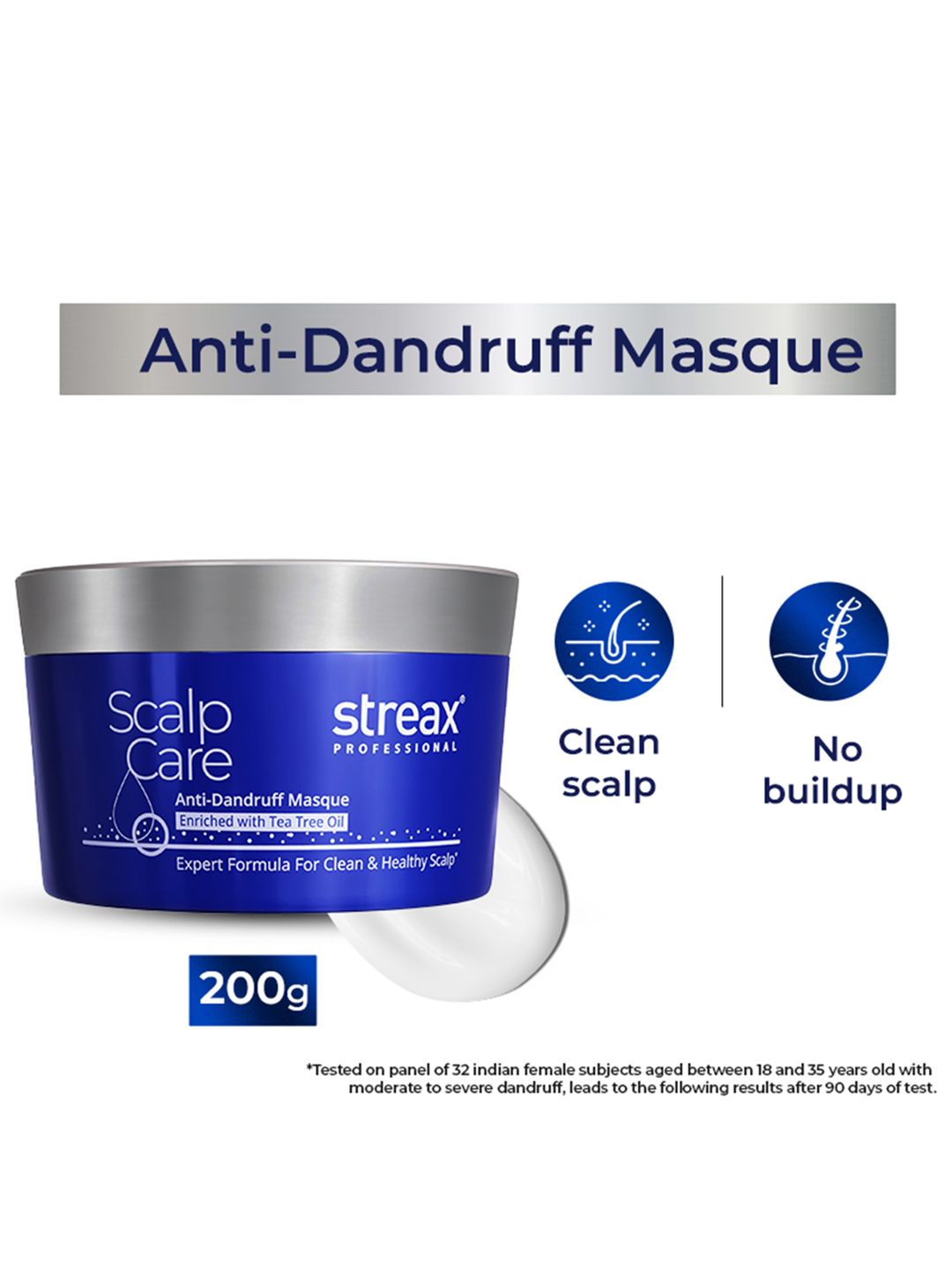 Streax Professional Scalp Care Anti-Dandruff Hair Mask with Tea Tree Oil - 200 g