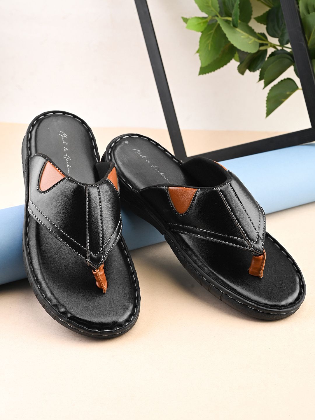 Mast & Harbour Men Colourblocked Thong Flip-Flops