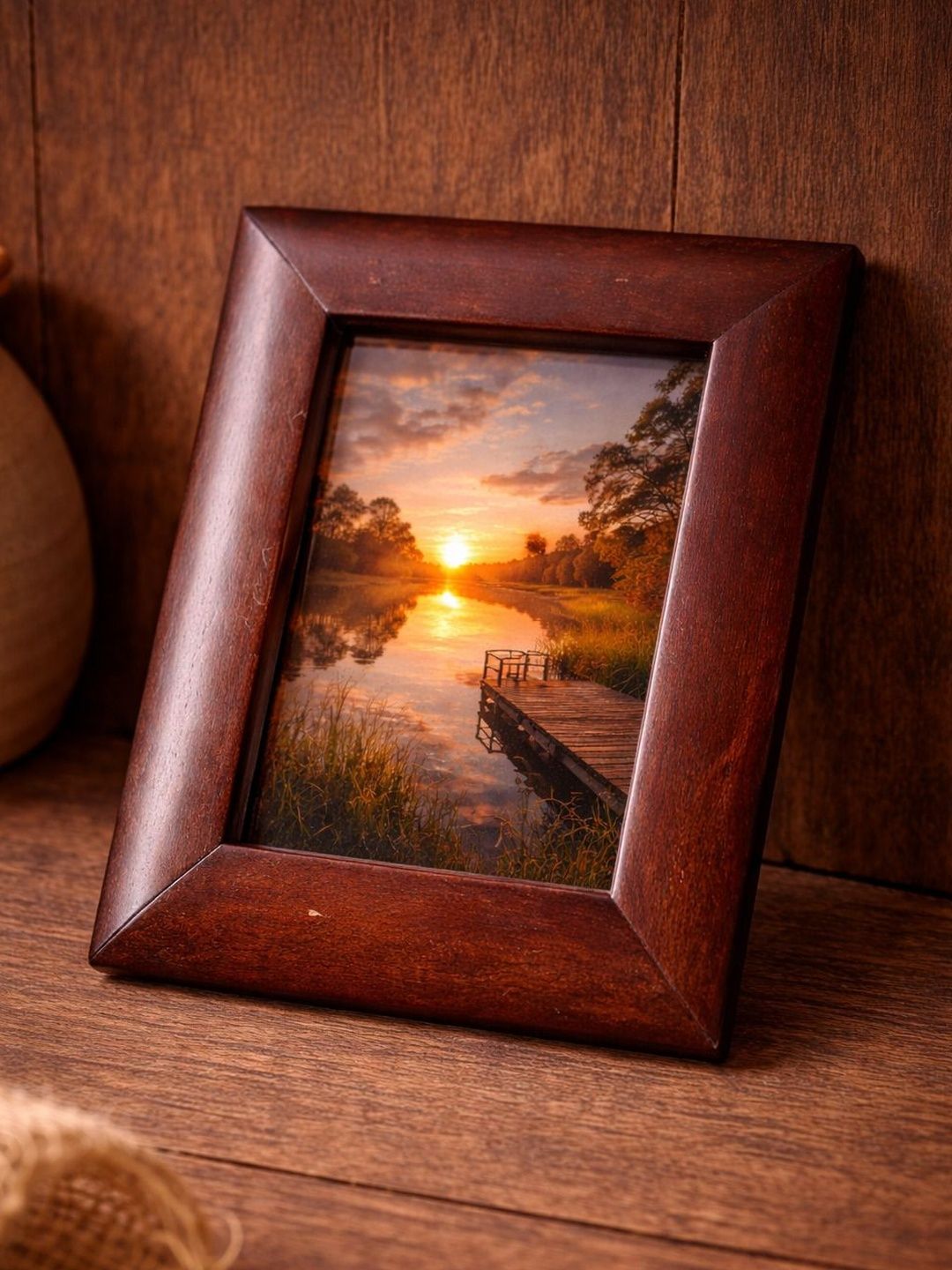 Muddora Muddora Brown 1 Pieces Wood Table Photo Frames