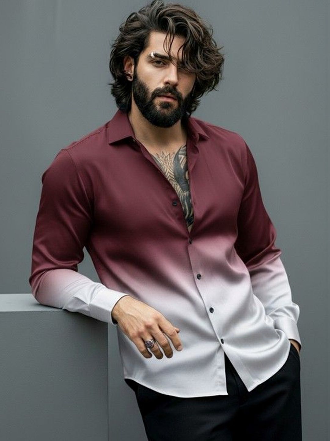 Mantonix Men Standard Ombre Casual Shirt