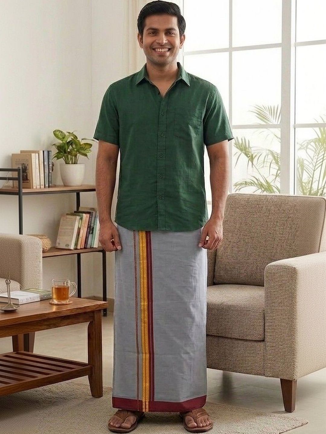Sharan Elegance Men Cotton Dhoti Dhotis