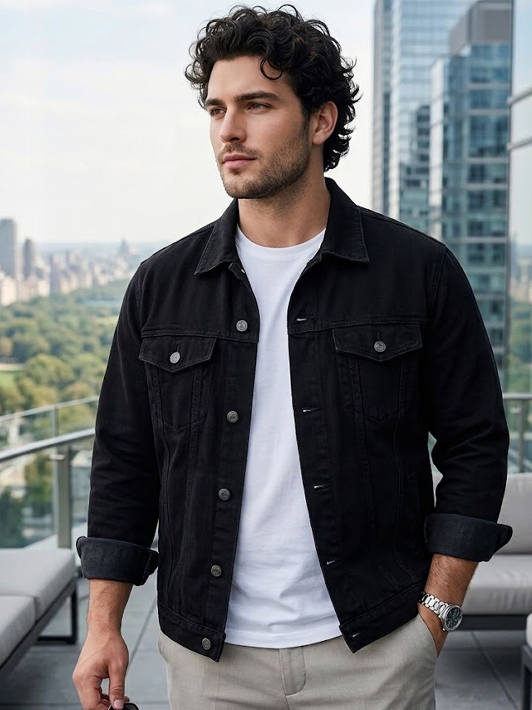Urbano Plus Urbano Plus Men Washed Regular Fit Denim Jacket