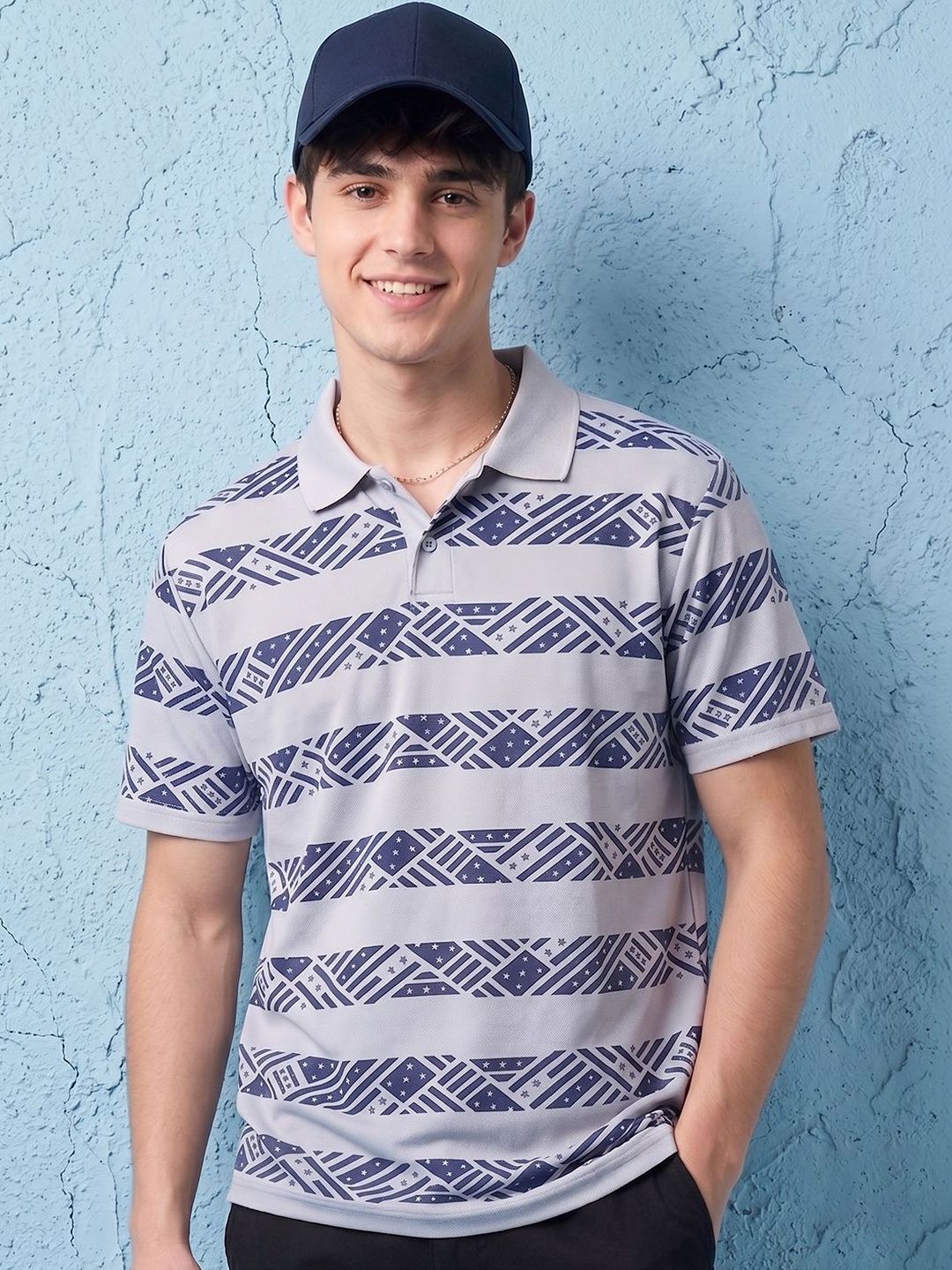 Moda Rapido Men Printed Polo Collar T-shirt