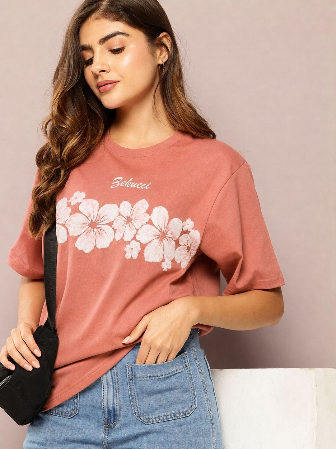 STARWORD Women Floral Printed T-shirt