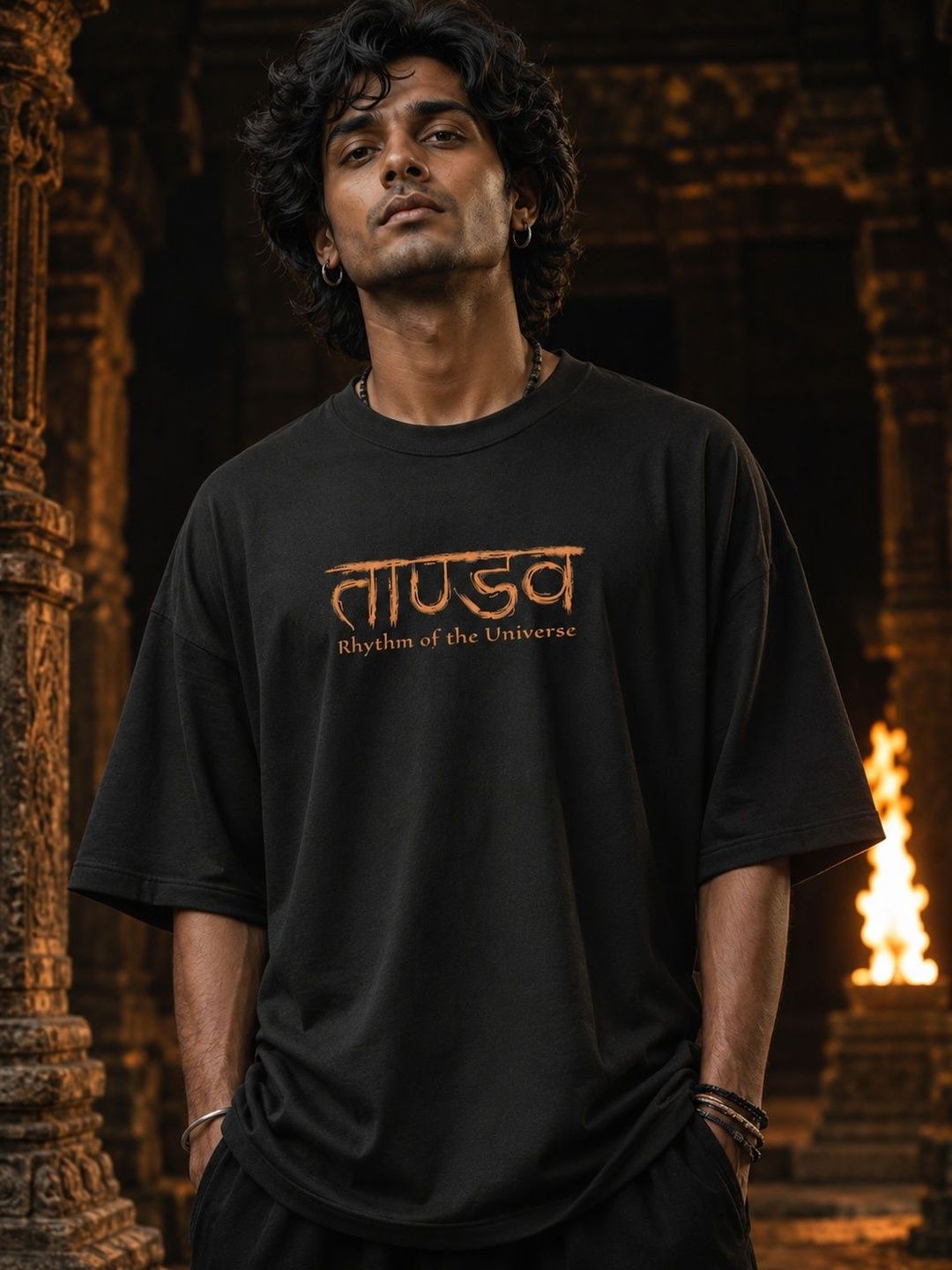 Warrior World Typography Printed Drop-Shoulder Sleeves T-shirt