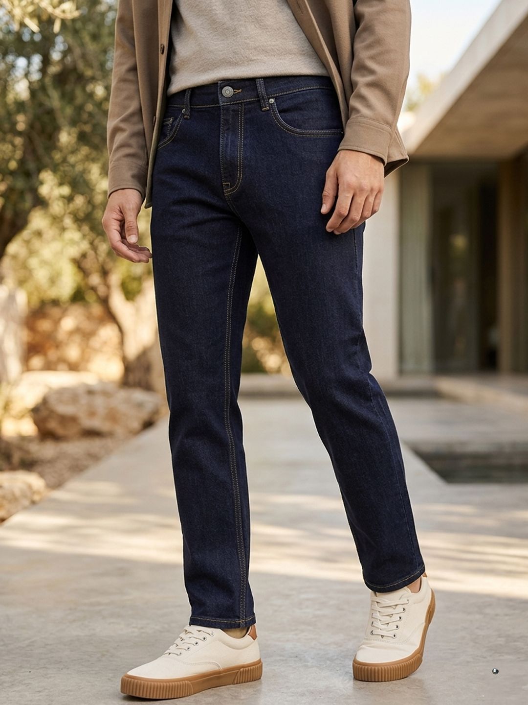 Urbano Fashion Men Navy Blue Slim Fit Mid-Rise Clean Look Stretchable Jeans