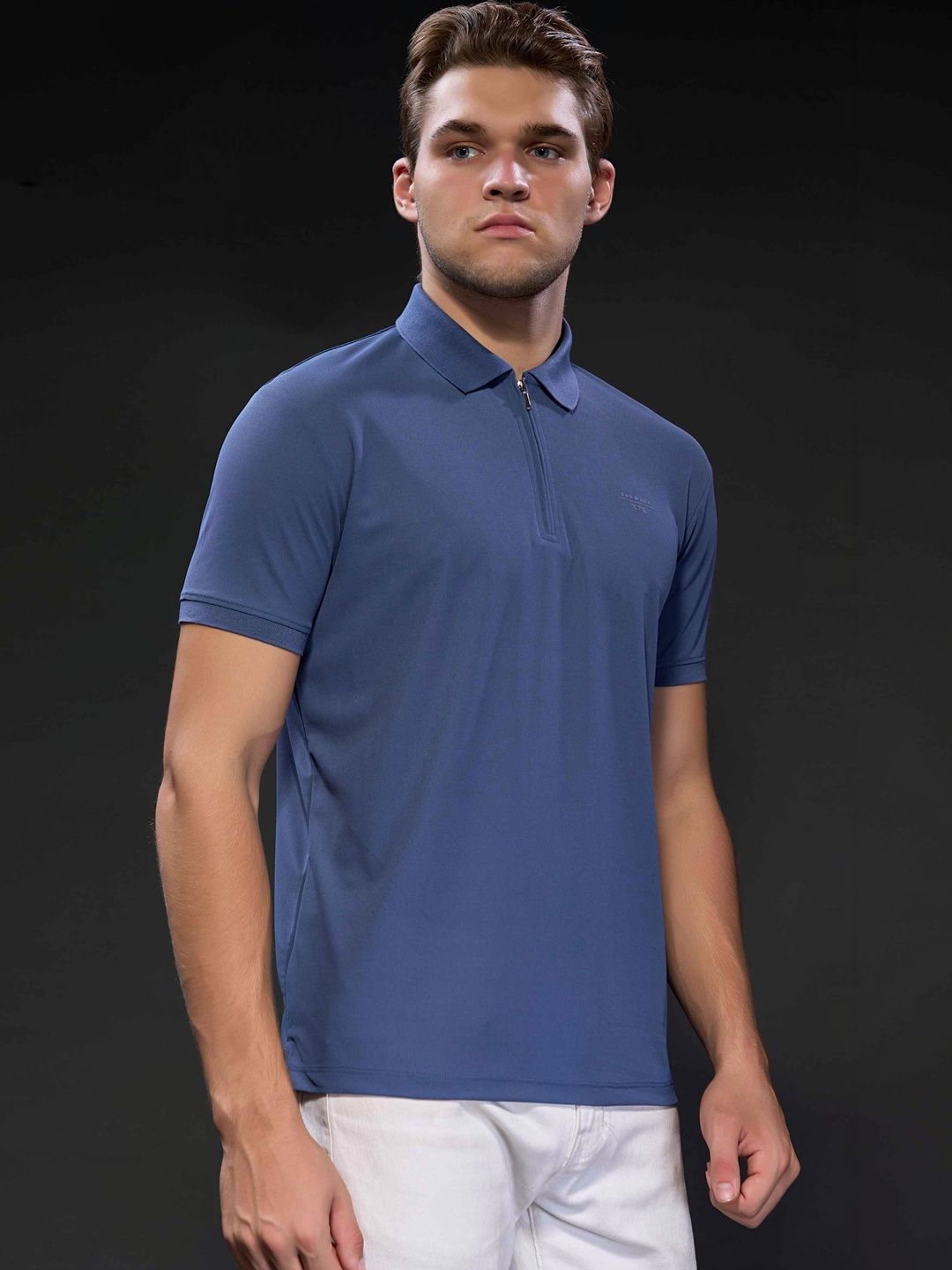 MAXZONE Men Polo Collar T-shirt