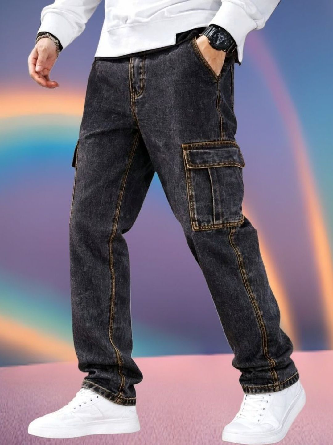 Playfeel Men Regular Fit Mid-Rise Stretchable Jeans