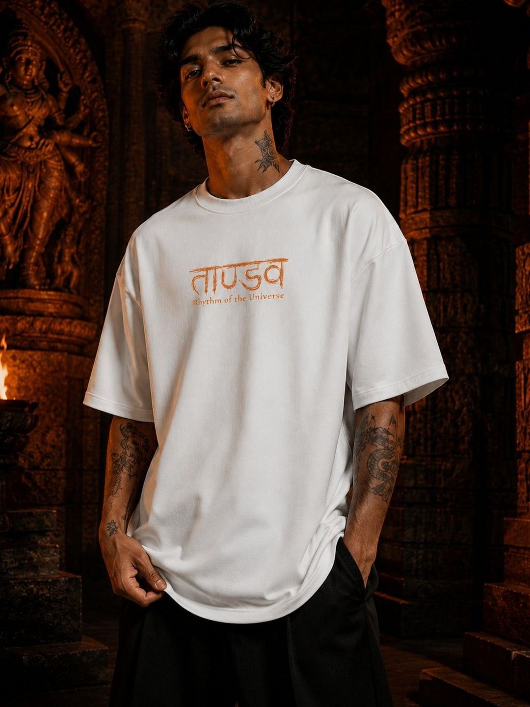 Warrior World Printed Drop-Shoulder Sleeves T-shirt