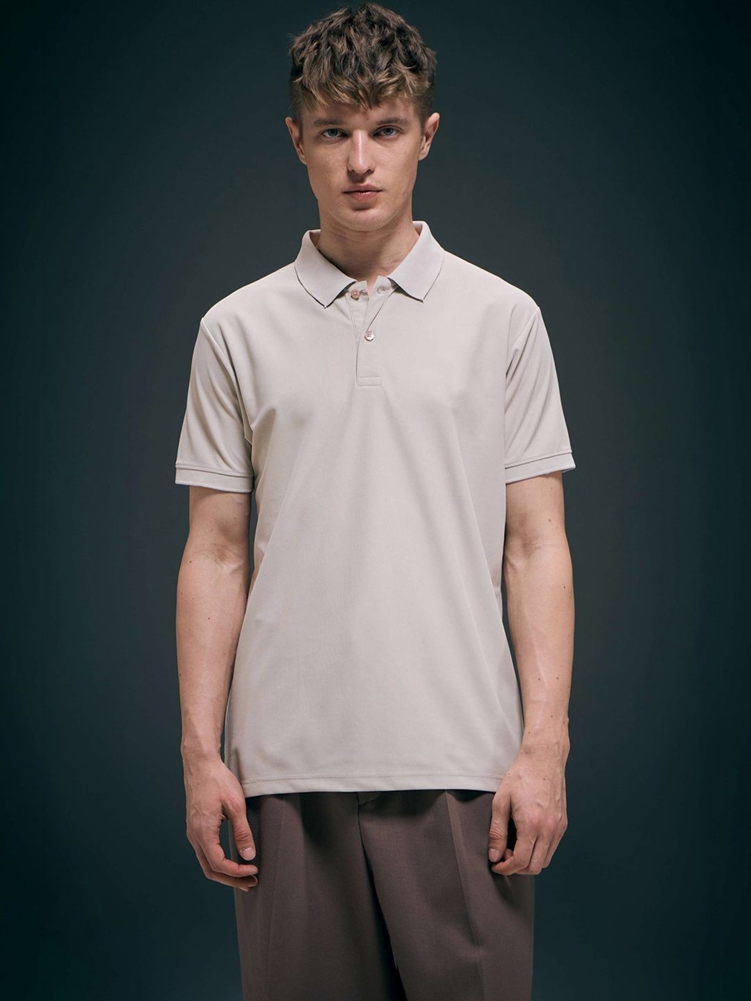 MAXZONE Men Polo Collar T-shirt