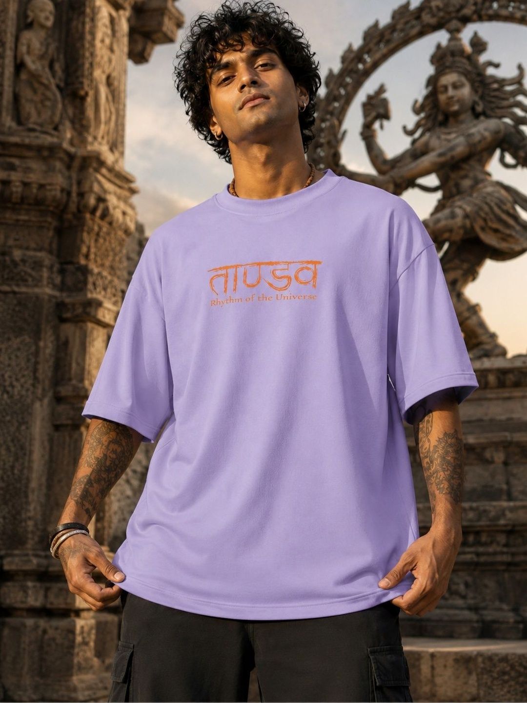 Warrior World Men Printed Drop-Shoulder Sleeves T-shirt