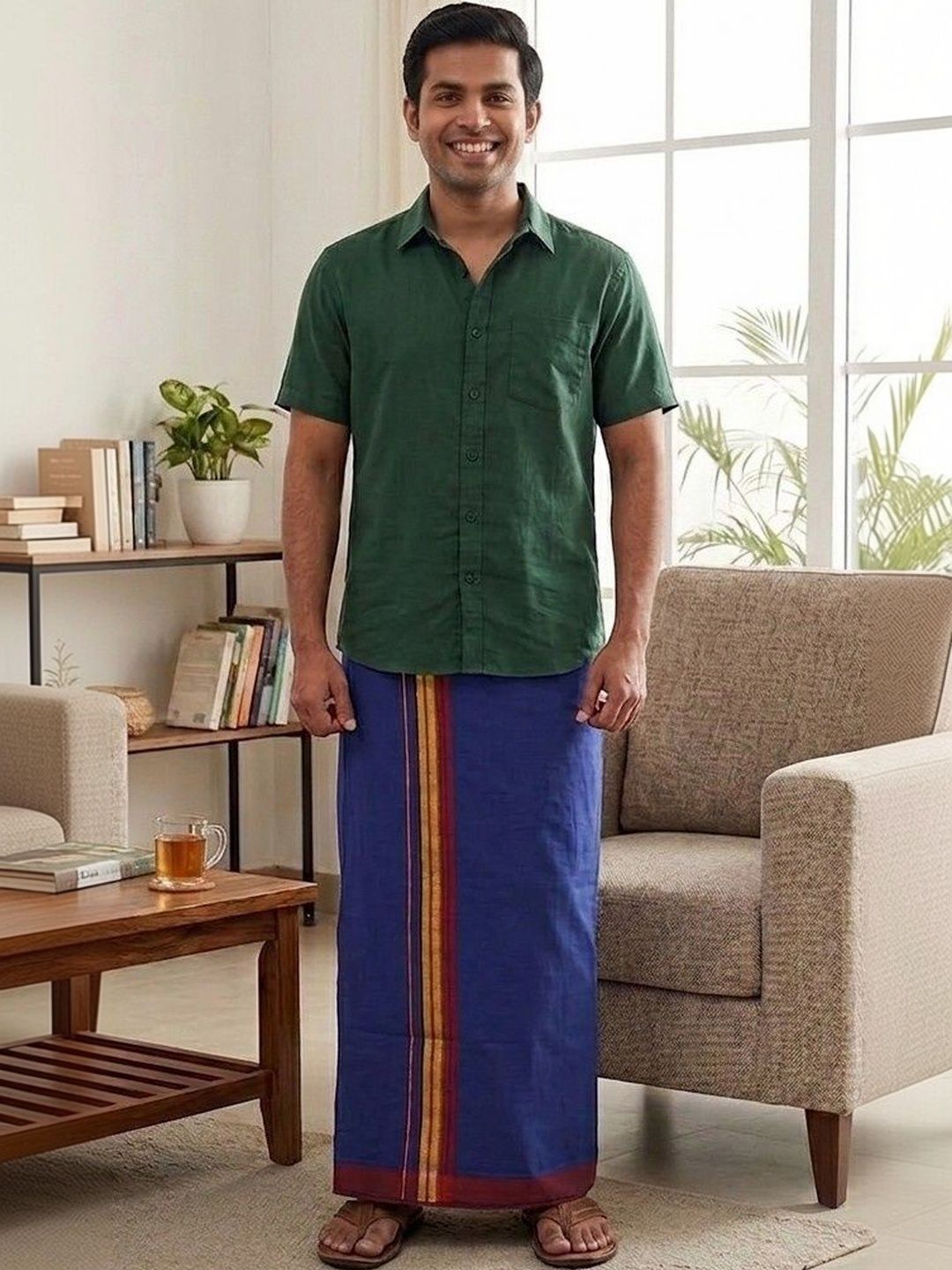 Sharan Elegance Men Cotton Blend Dhoti Dhotis