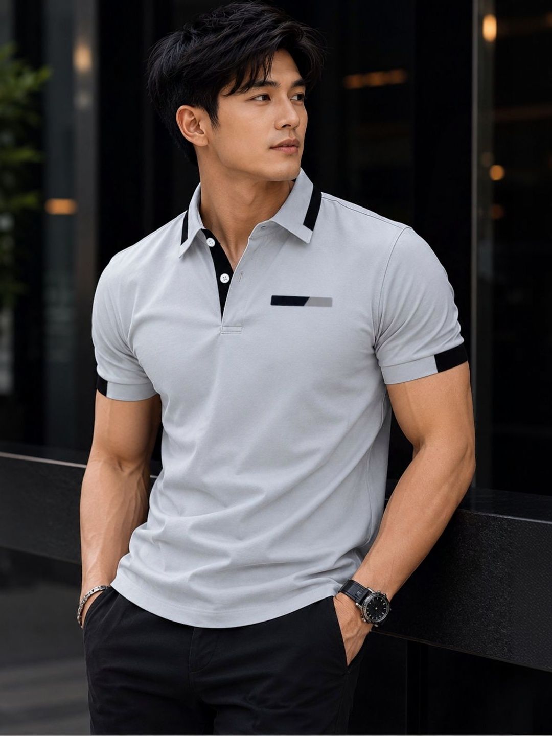 Moda Rapido Men Colourblocked Polo Collar T-shirt