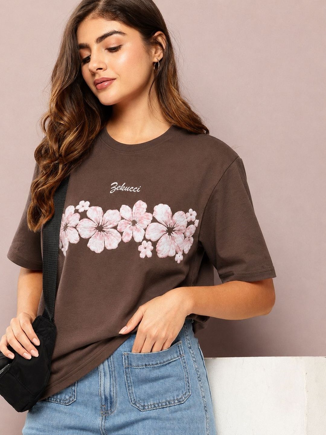 PTVIZE Women Floral Printed T-shirt