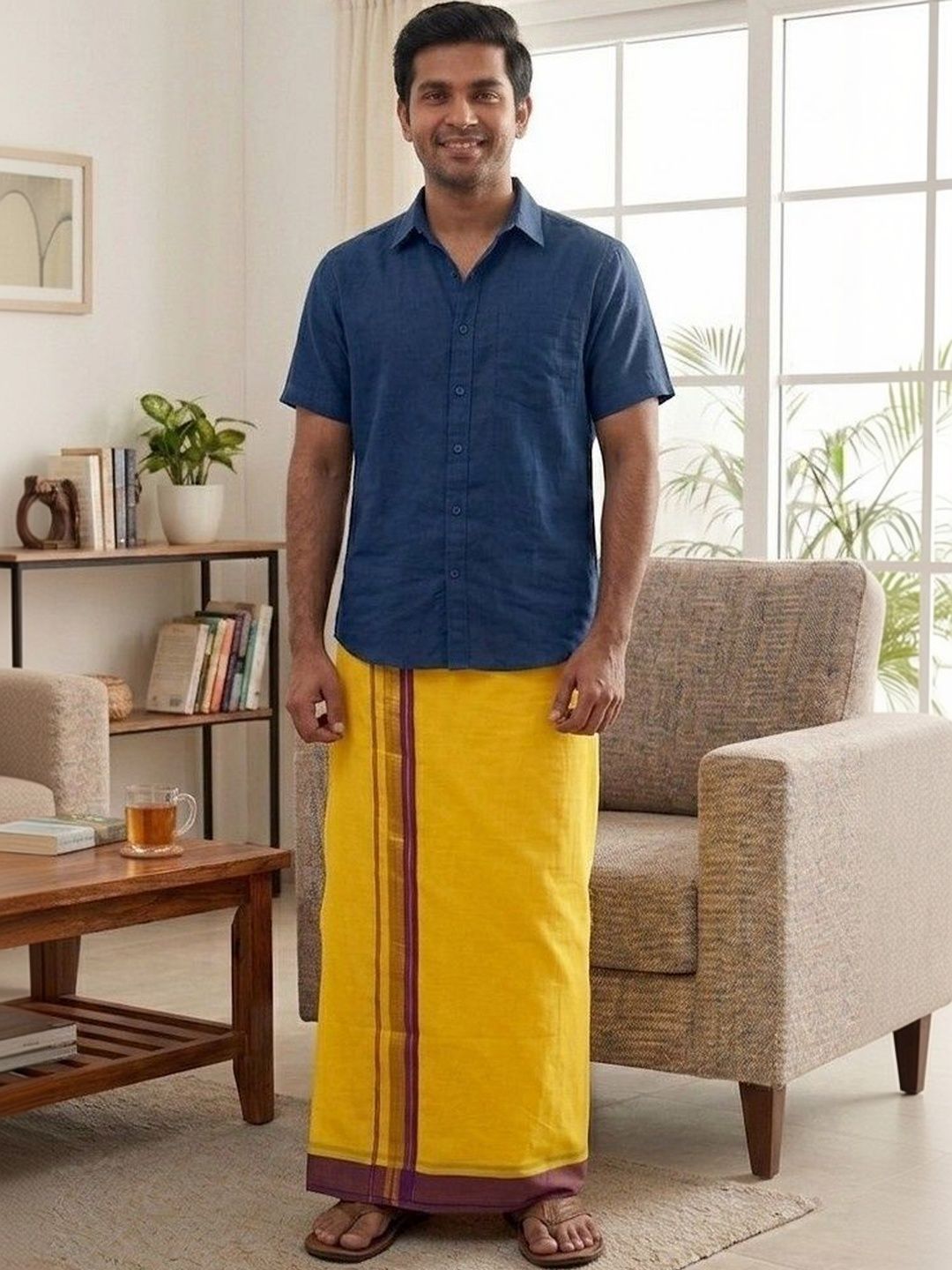 Sharan Elegance Men Cotton Blend Dhoti Dhotis