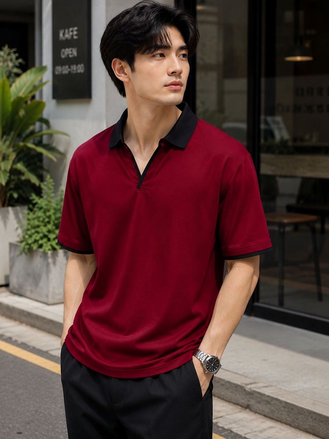 Moda Rapido Men Polo Collar T-shirt