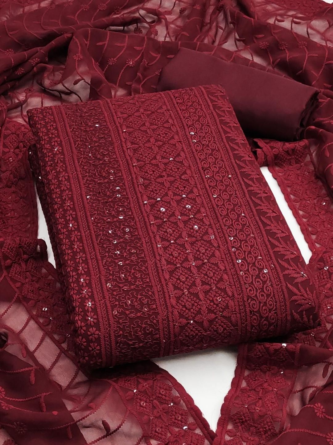 FashionsEye Embroidered Unstitched Dress Material