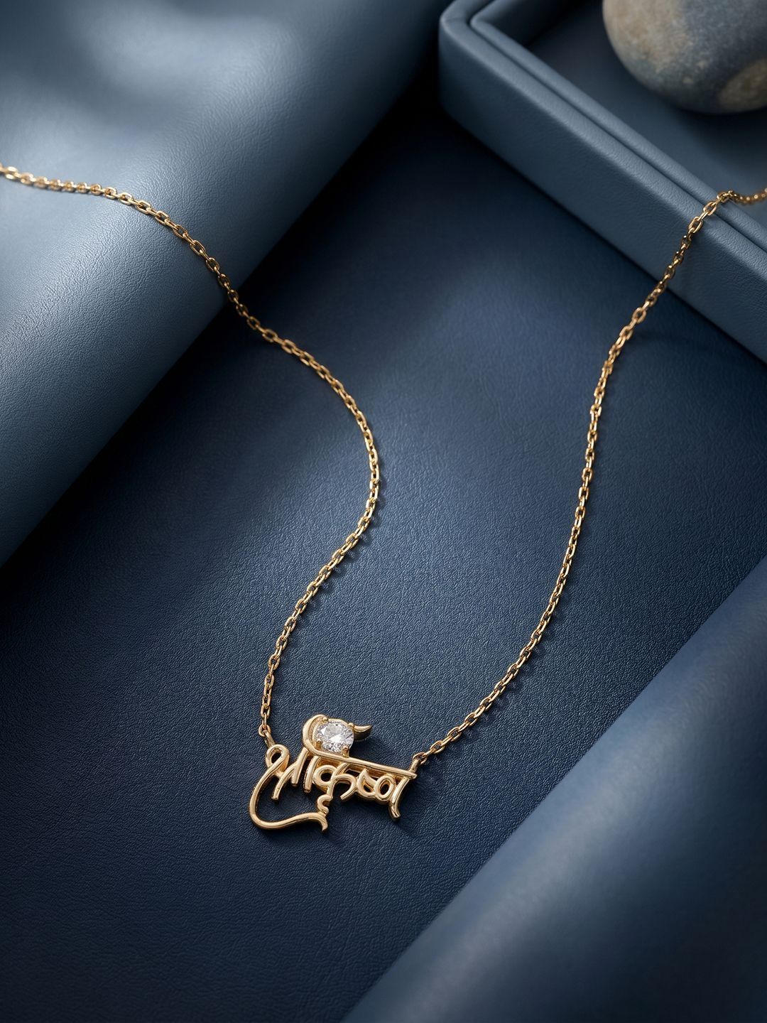 Carlton London Unisex Gold-Plated Cubic Zirconia Studded Contemporary Pendants With Chains