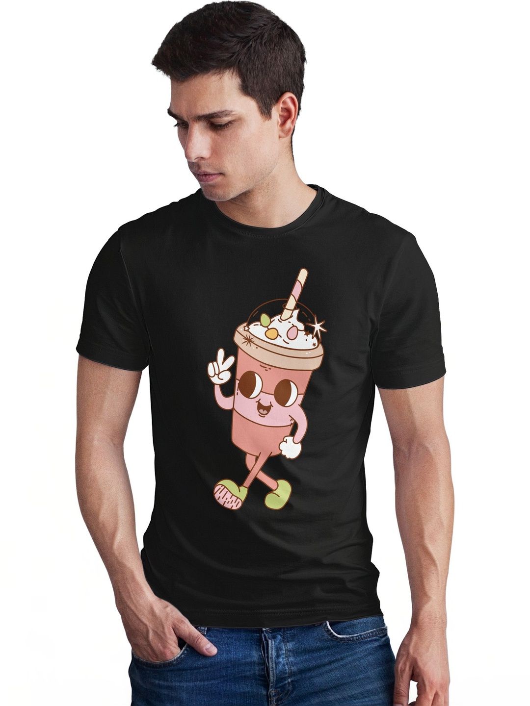 Seekbuylove Men Printed Bio Finish T-shirt