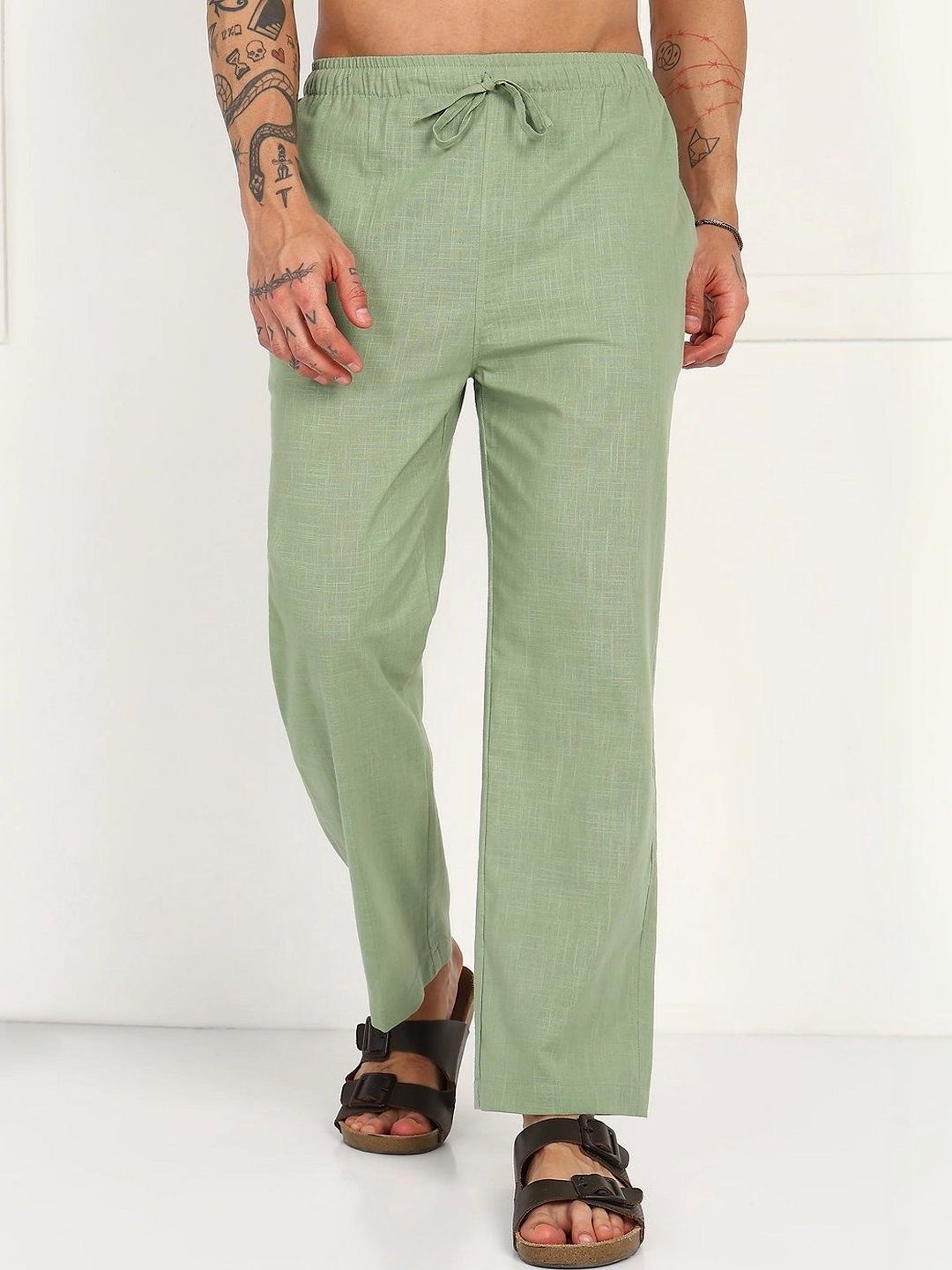 HERE&NOW Men Relaxed Easy Wash Trousers