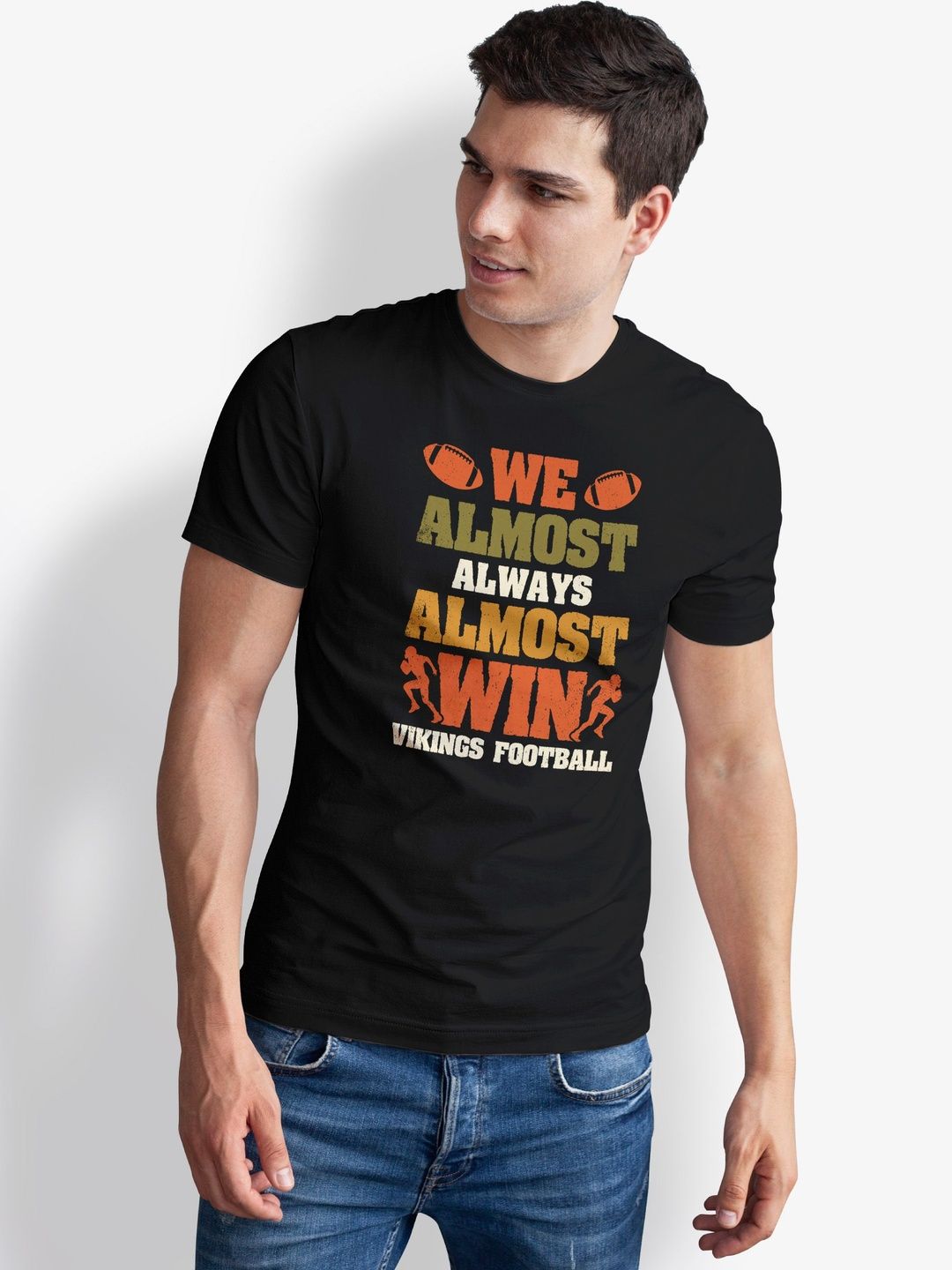 Seekbuylove Men Sports Printed Bio Finish T-shirt