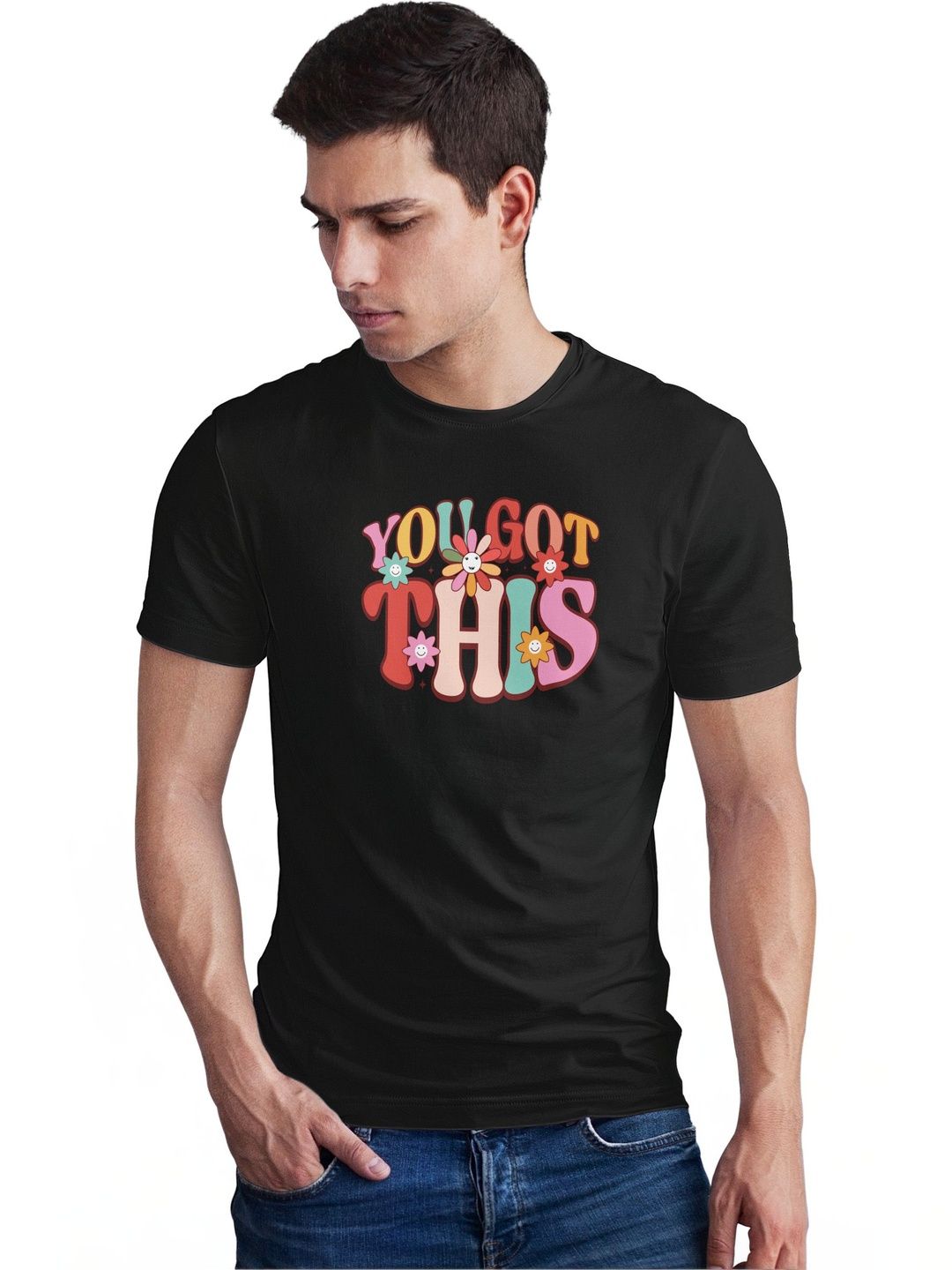 Seekbuylove Men Typography Printed Bio Finish T-shirt