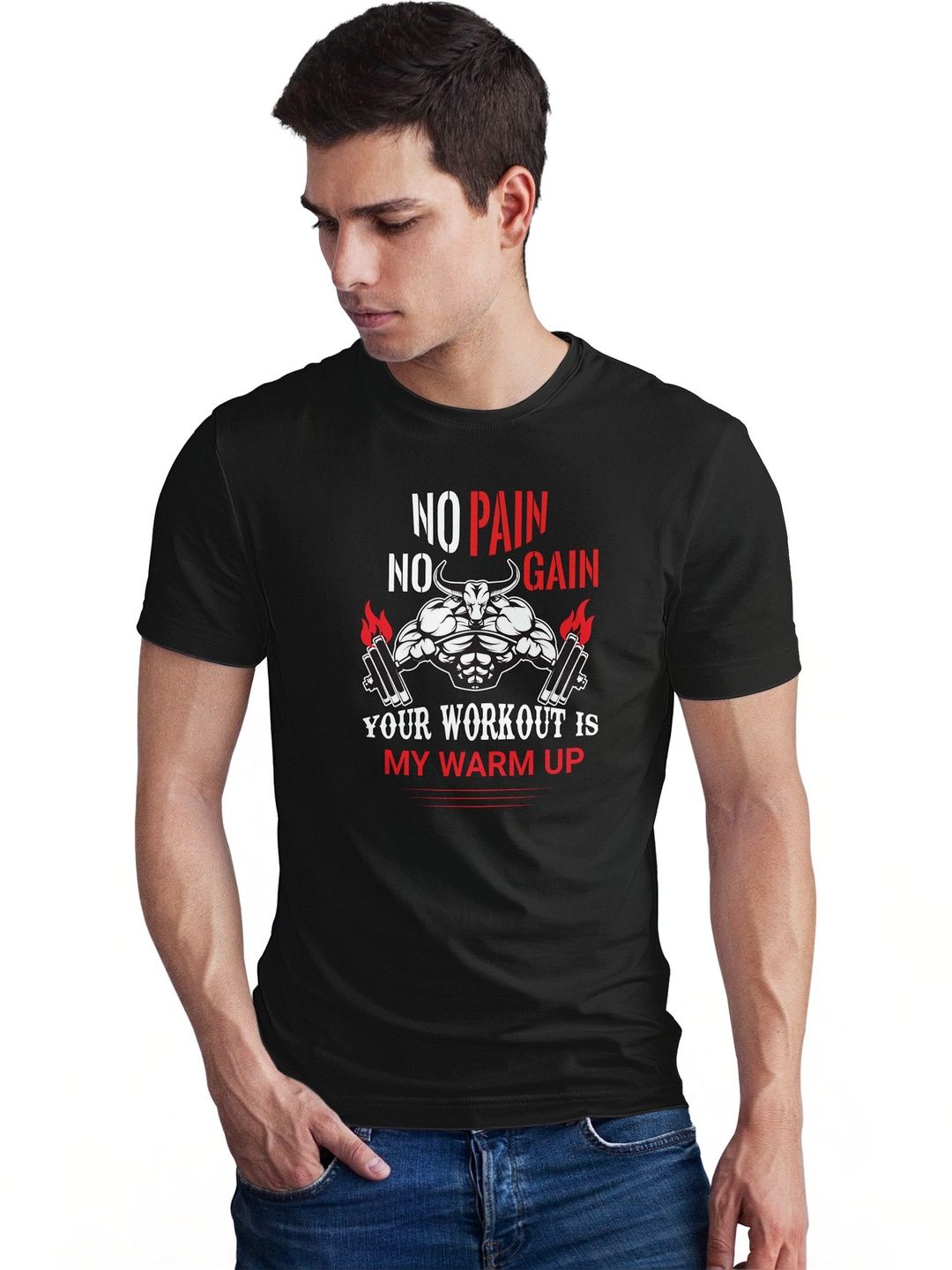 Seekbuylove Men Printed Bio Finish T-shirt