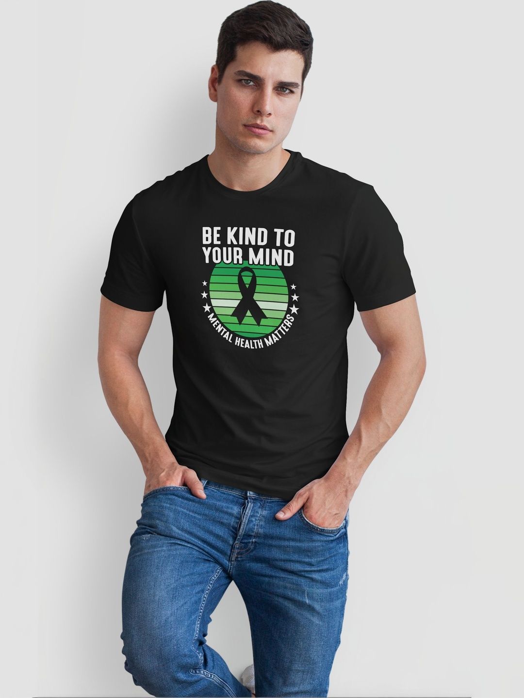 Seekbuylove Men Typography Printed Bio Finish T-shirt