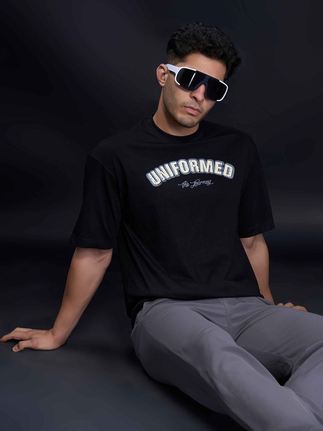 MAXZONE Men Typography Printed Pure Cotton T-shirt