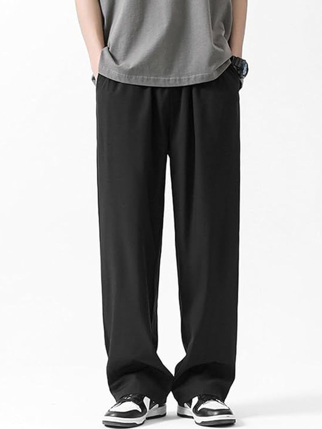 Klowvila Fashion Men Loose Fit High-Rise Trousers