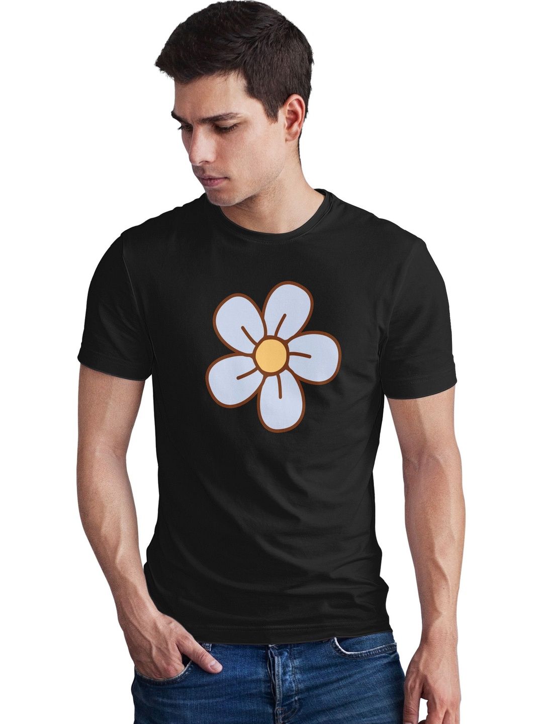 Seekbuylove Men Floral Printed Bio Finish T-shirt