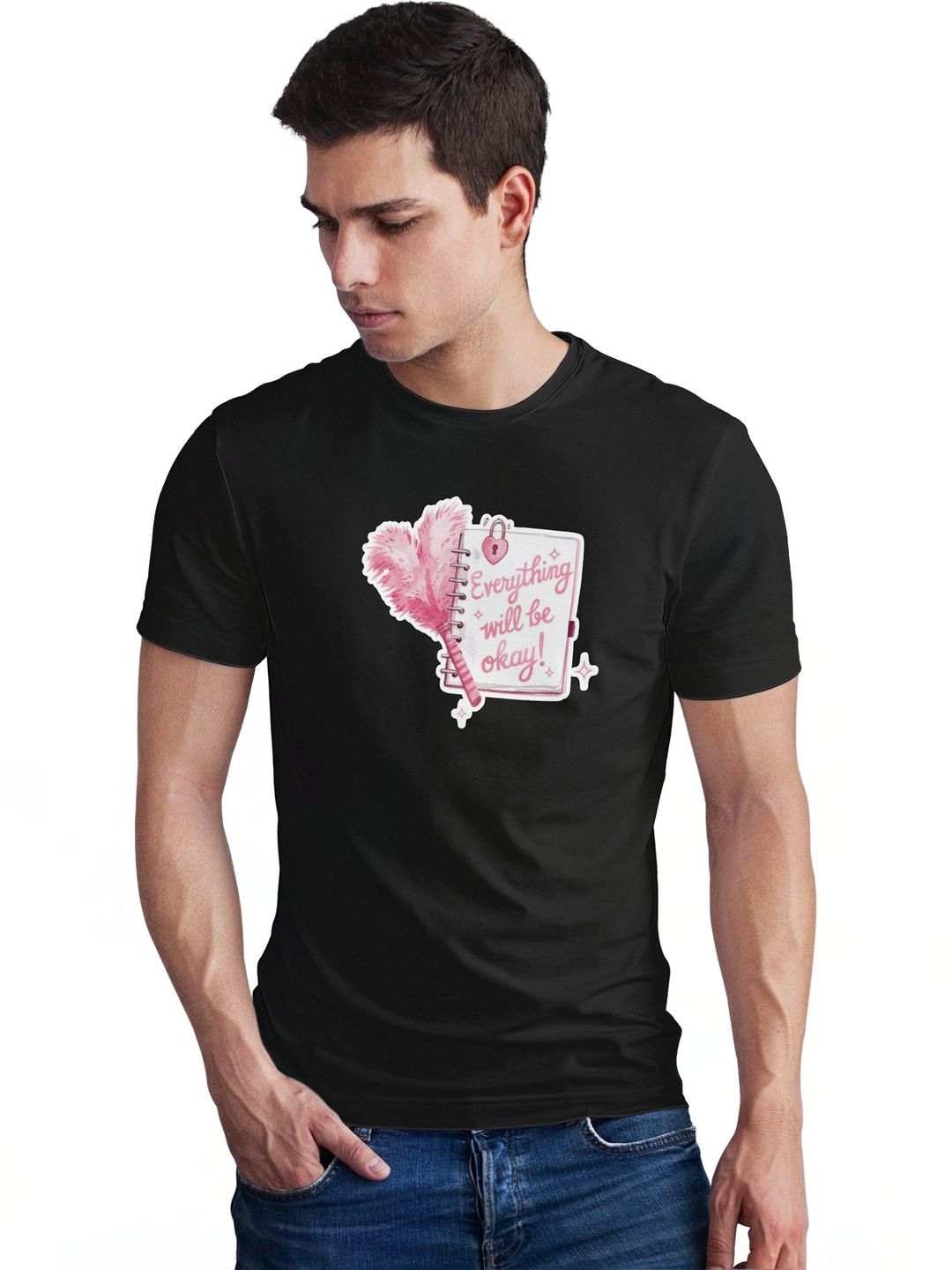 Seekbuylove Men Typography Printed Bio Finish T-shirt