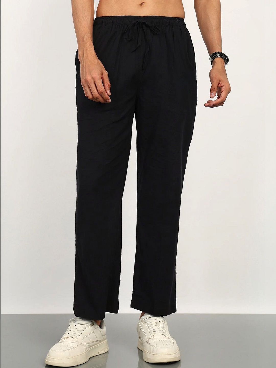HERE&NOW Men Relaxed Easy Wash Trousers