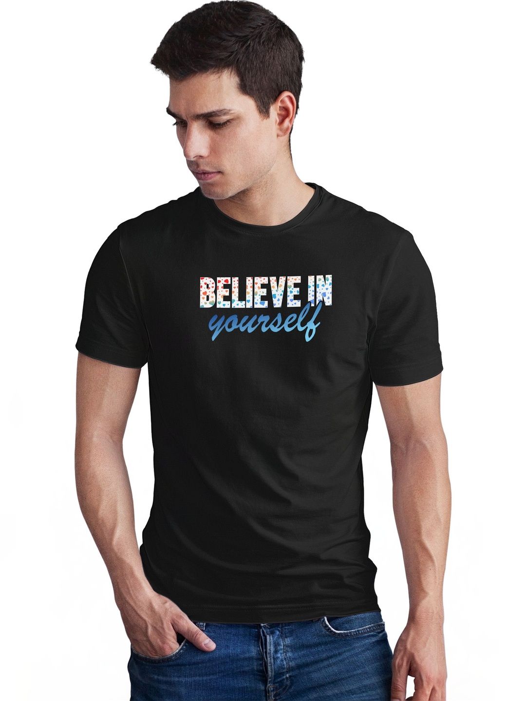 Seekbuylove Men Typography Printed Bio Finish T-shirt