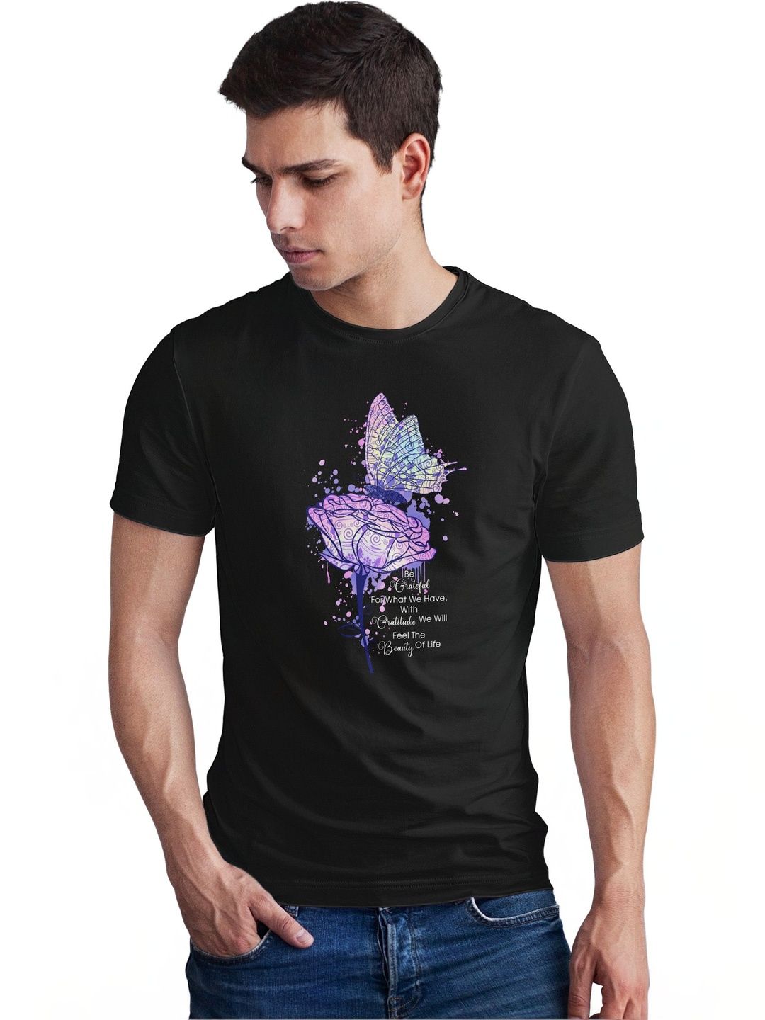 Seekbuylove Men Printed Bio Finish T-shirt