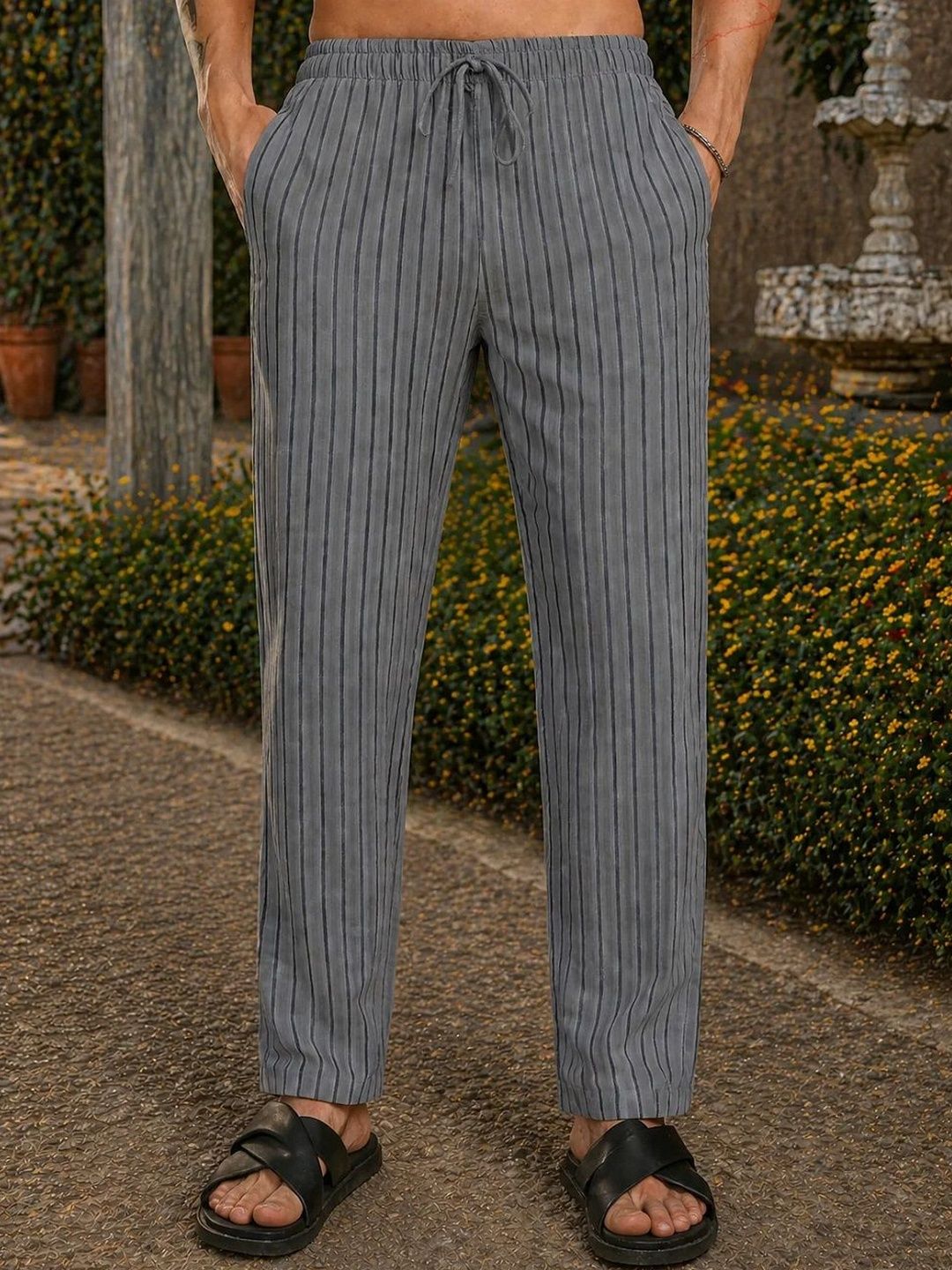 HERE&NOW Men Relaxed Easy Wash Trousers