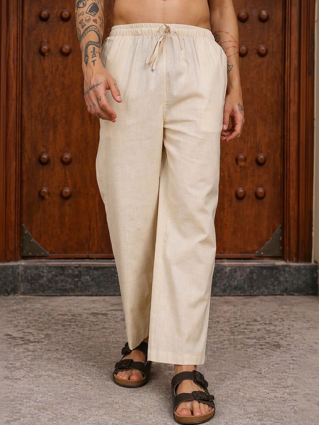 HERE&NOW Men Relaxed Easy Wash Trousers